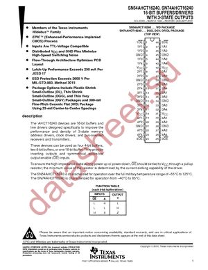 SN74AHCT16240DGGR datasheet  